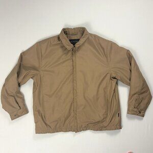 Towne By London Fog Mens Jacket Tan Sz XL Zip Coat Dad